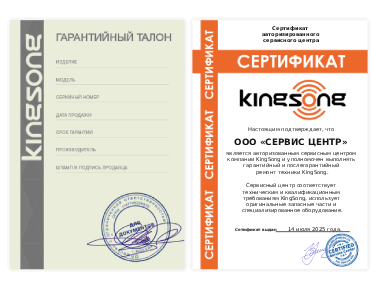 Сертификат Kingsong